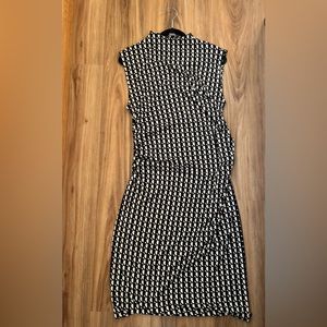 H&M Size XL black and white draped dress.